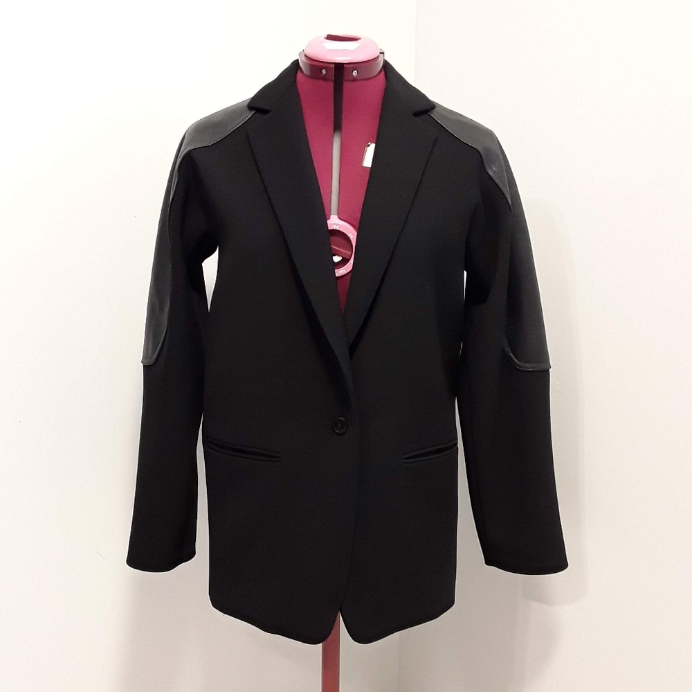 MaxMara wool and leather coat